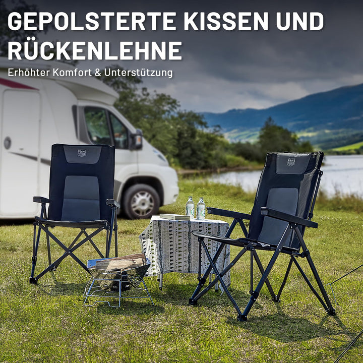 Campingstuhl faltbar 260 kg Stahl 4-fach verstellbar mit Tragetasche - Bild 6