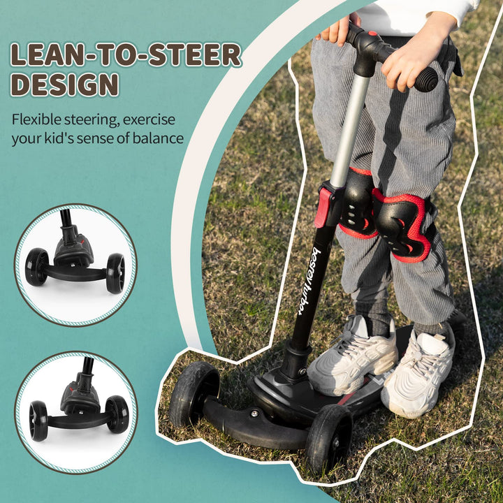 Dreirad-Scooter Kinder faltbar höhenverstellbar LED-Räder bis 50 kg - Bild 4