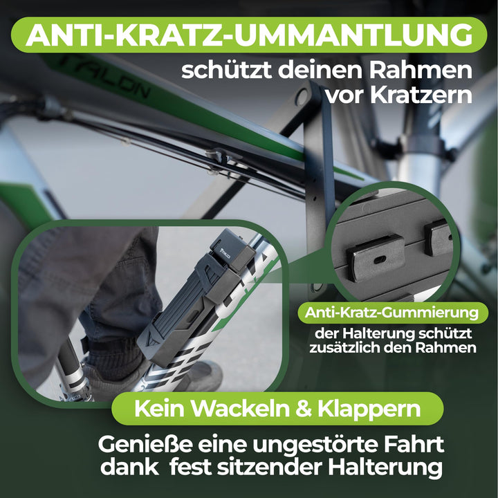 Faltschloss Fahrrad ART-zertifiziert Carbonstahl 100 cm schwarz - Bild 2
