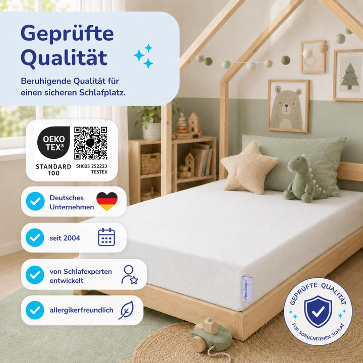 Babymatratze Gelschaum 80x160 cm 12 cm hoch waschbarer Bezug - Bild 5