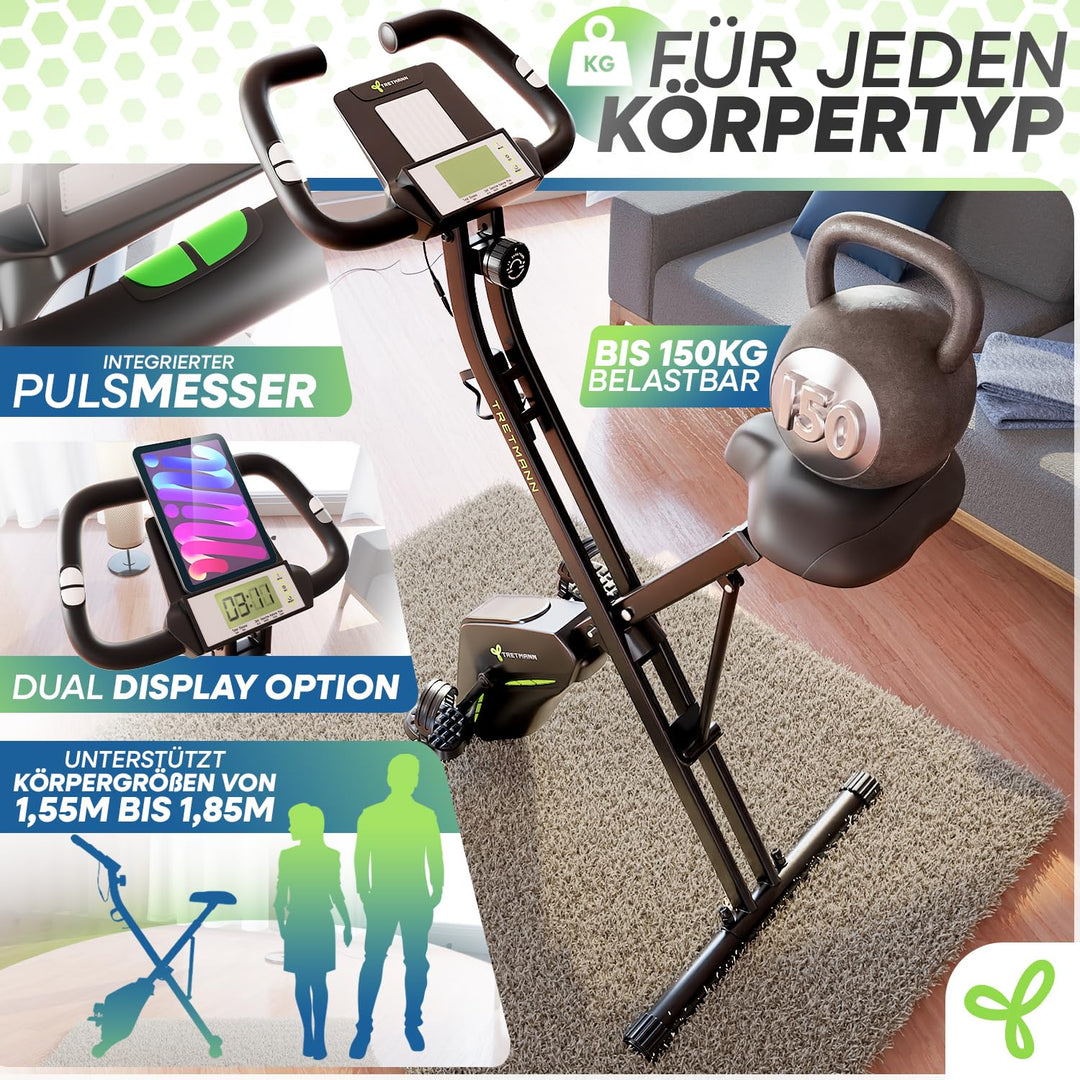 Heimtrainer klappbar Magnetbremse bis 150 kg mit Relax-Foam Sattel - Bild 6