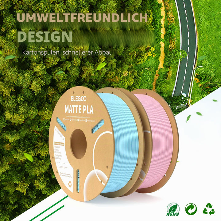 Matte PLA Filament 1.75mm 4kg Set Marineblau Rubinrot Mintgrün Gelb - Bild 6