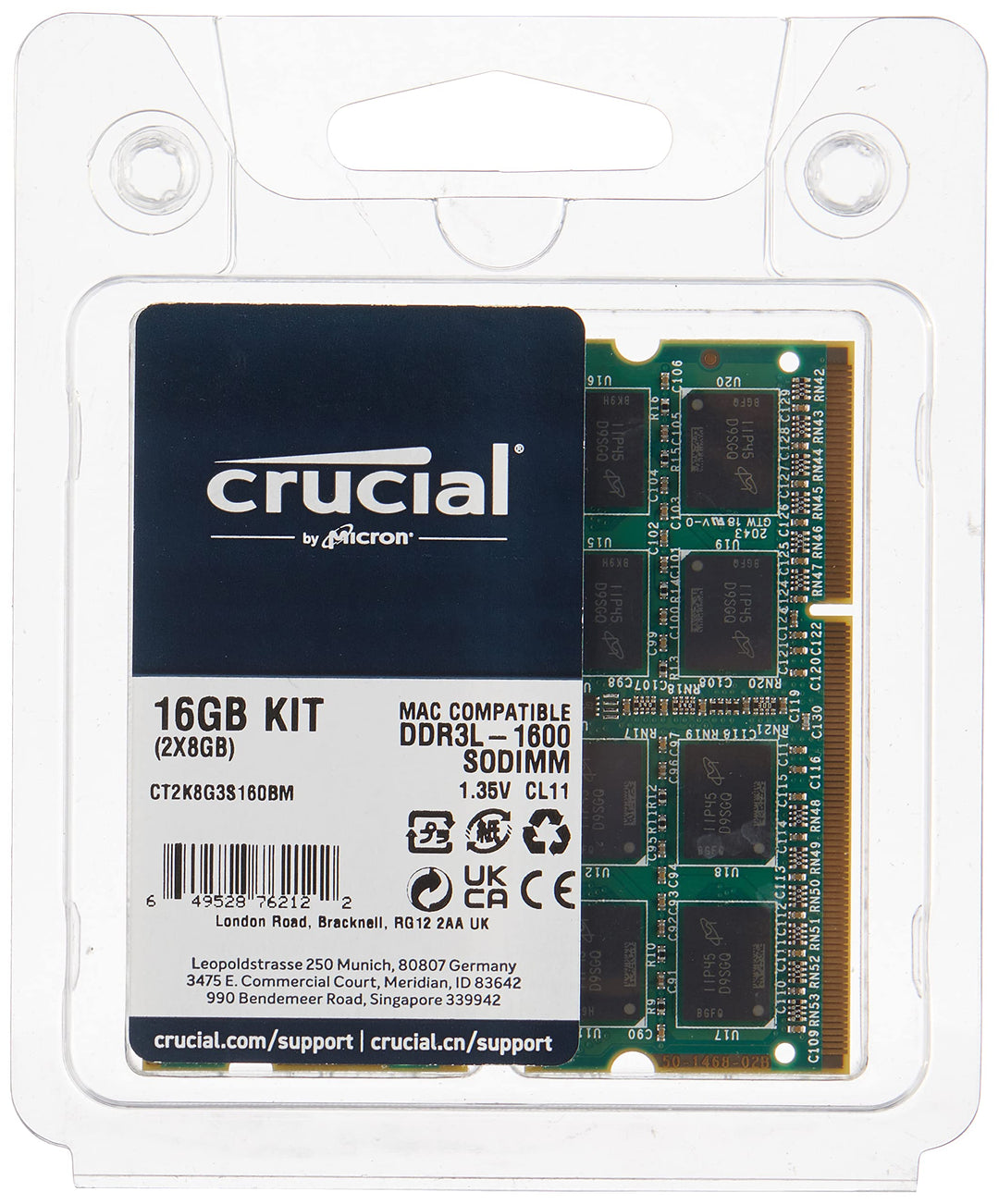 RAM-Kit Mac DDR3/DDR3L 16GB (2x8GB) SO-DIMM 1600 MT/s