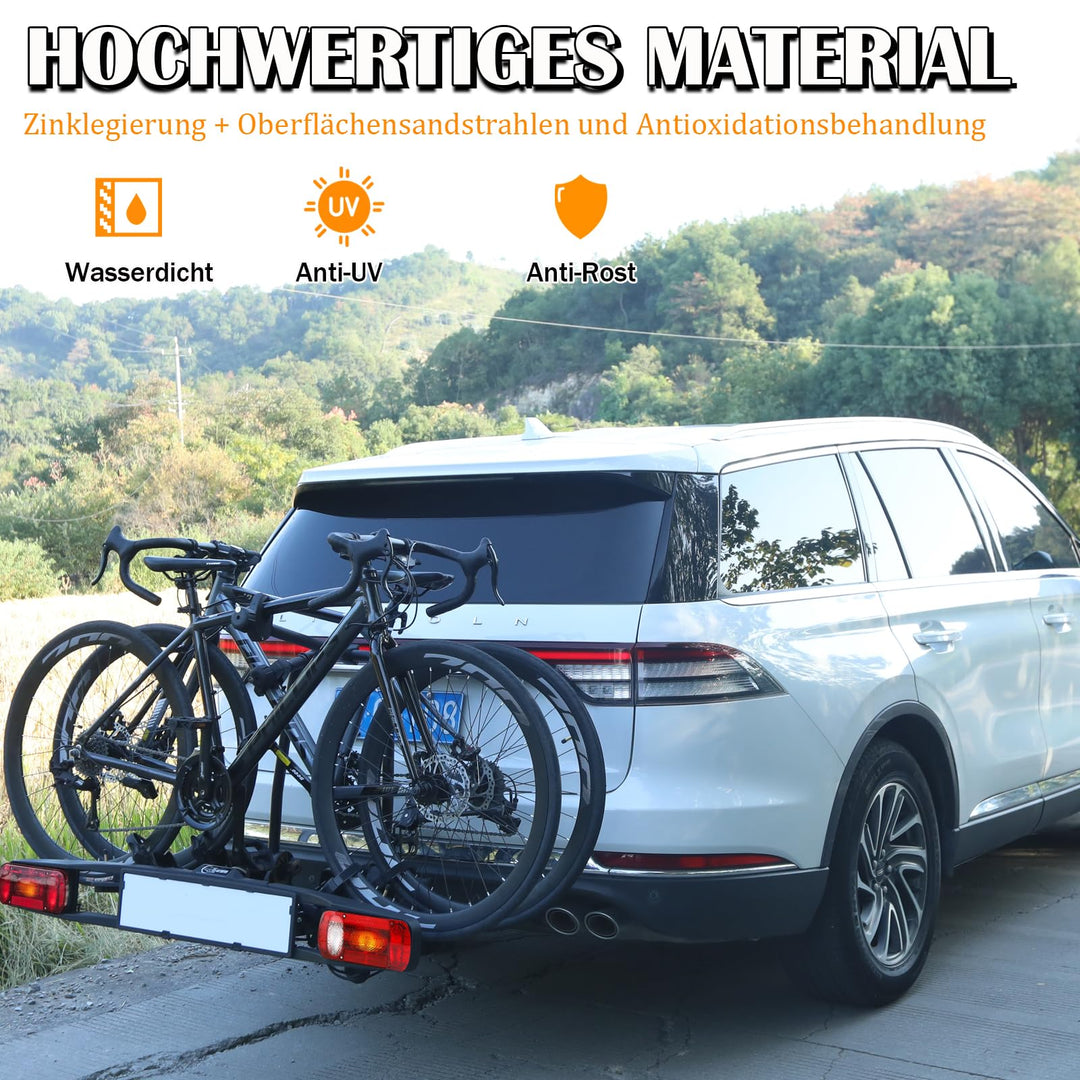 Fahrradträger Rahmenhalter Aluminium 3er-Set 25/32/45 cm mit Schloss - Bild 3