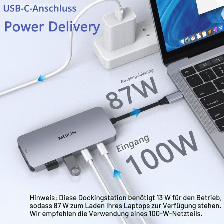 Dockingstation USB-C 8-in-1 Dual HDMI 4K fuer Laptop - Bild 5