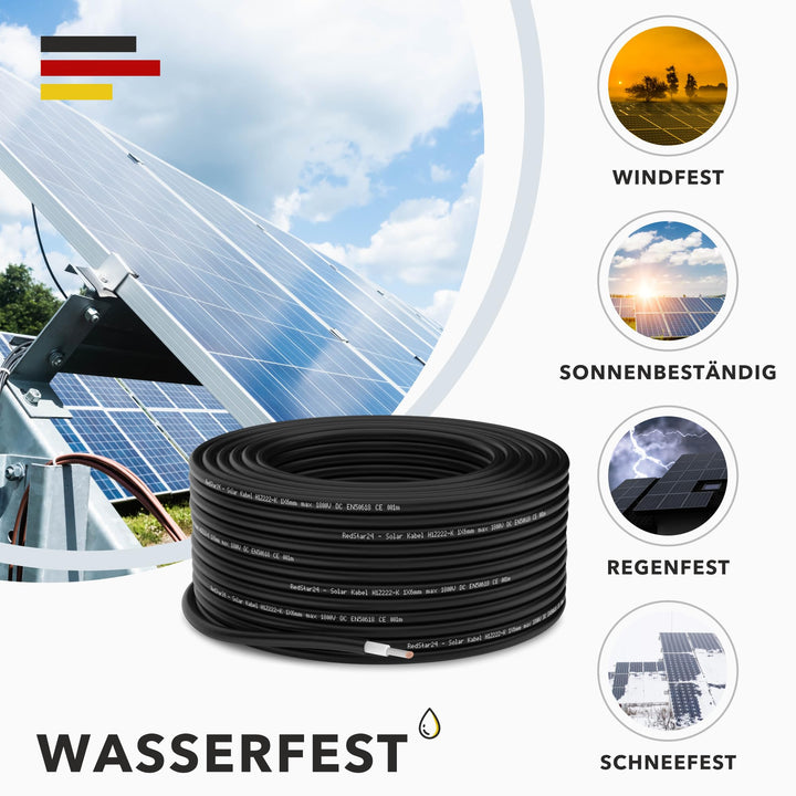 Solarkabel 6mm² schwarz 50m TÜV-geprüft UV-beständig PV - Bild 7