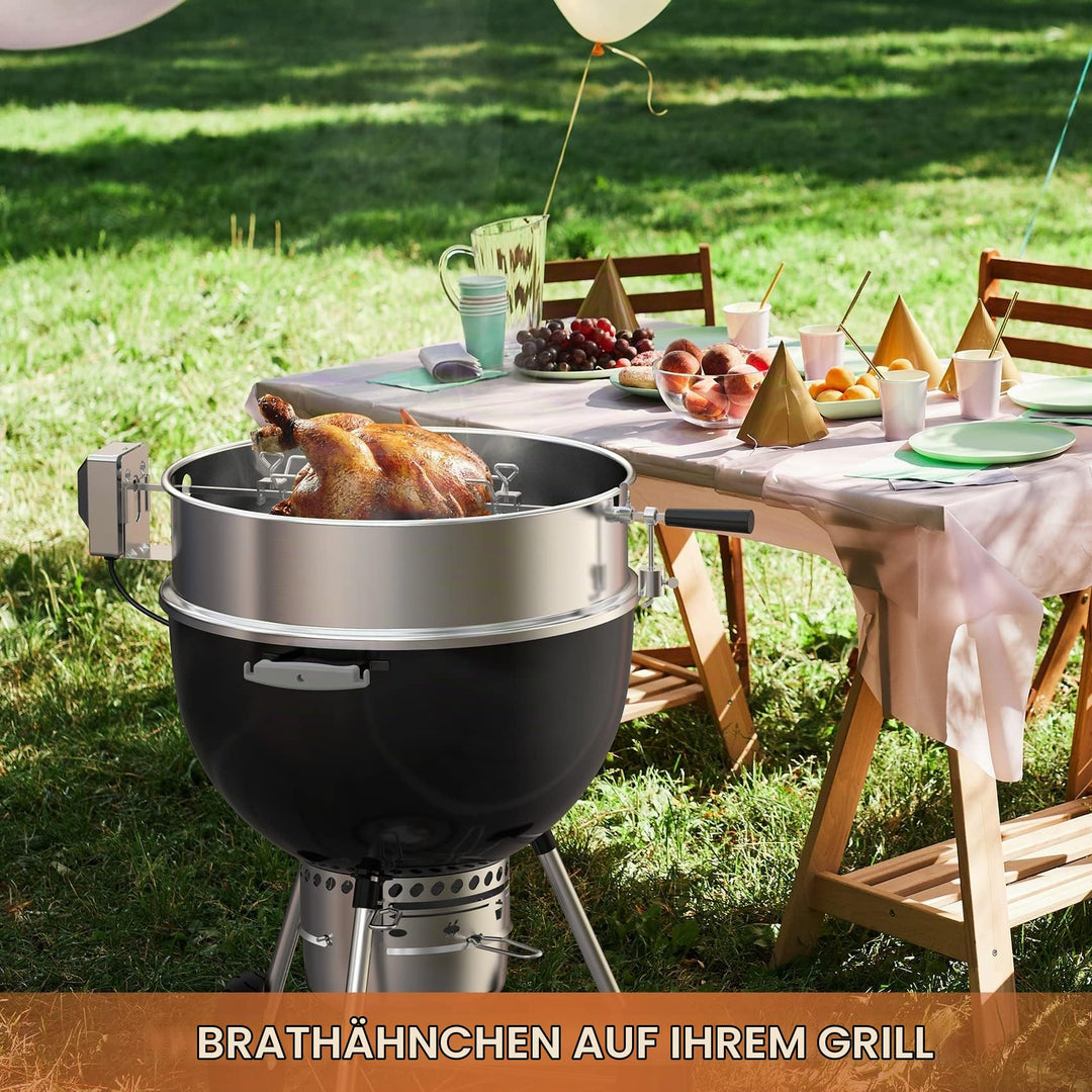 Drehspiess-Set Edelstahl 57 cm mit Motor für Kugelgrill - Bild 5
