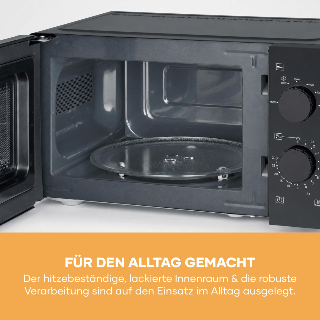 Mikrowelle Solo 700W 19L Drehteller 6 Leistungsstufen schwarz - Bild 9