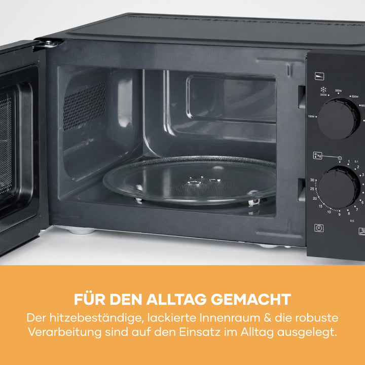 Mikrowelle Solo 700W 19L Drehteller 6 Leistungsstufen schwarz - Bild 9