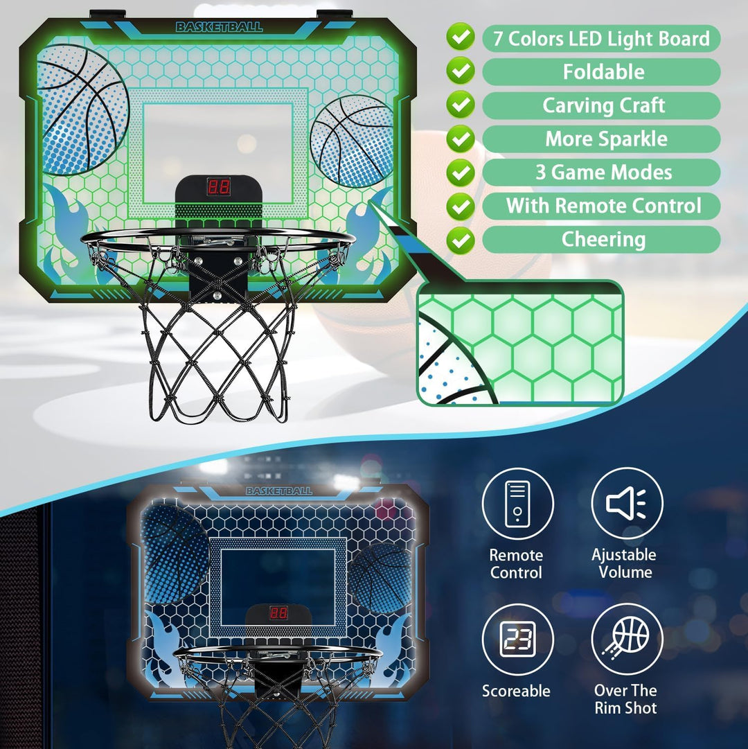 Indoor-Basketballkorb Kinder mit LED-Beleuchtung &amp; Anzeigetafel, 3 Modi - Bild 5