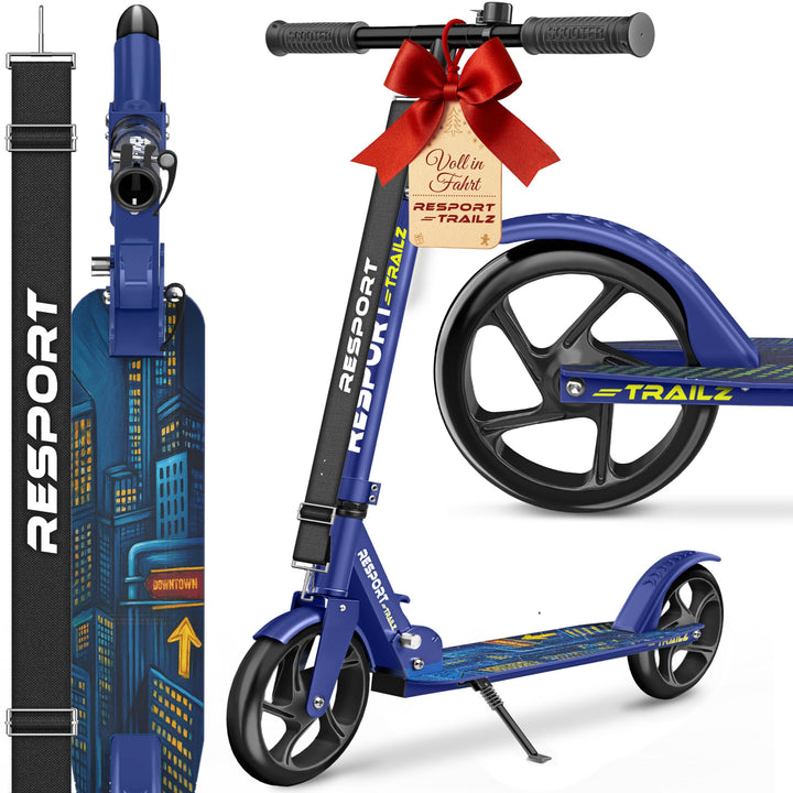 Cityroller faltbar 200mm PU-Rollen ABEC-7 bis 100kg mit Klingel