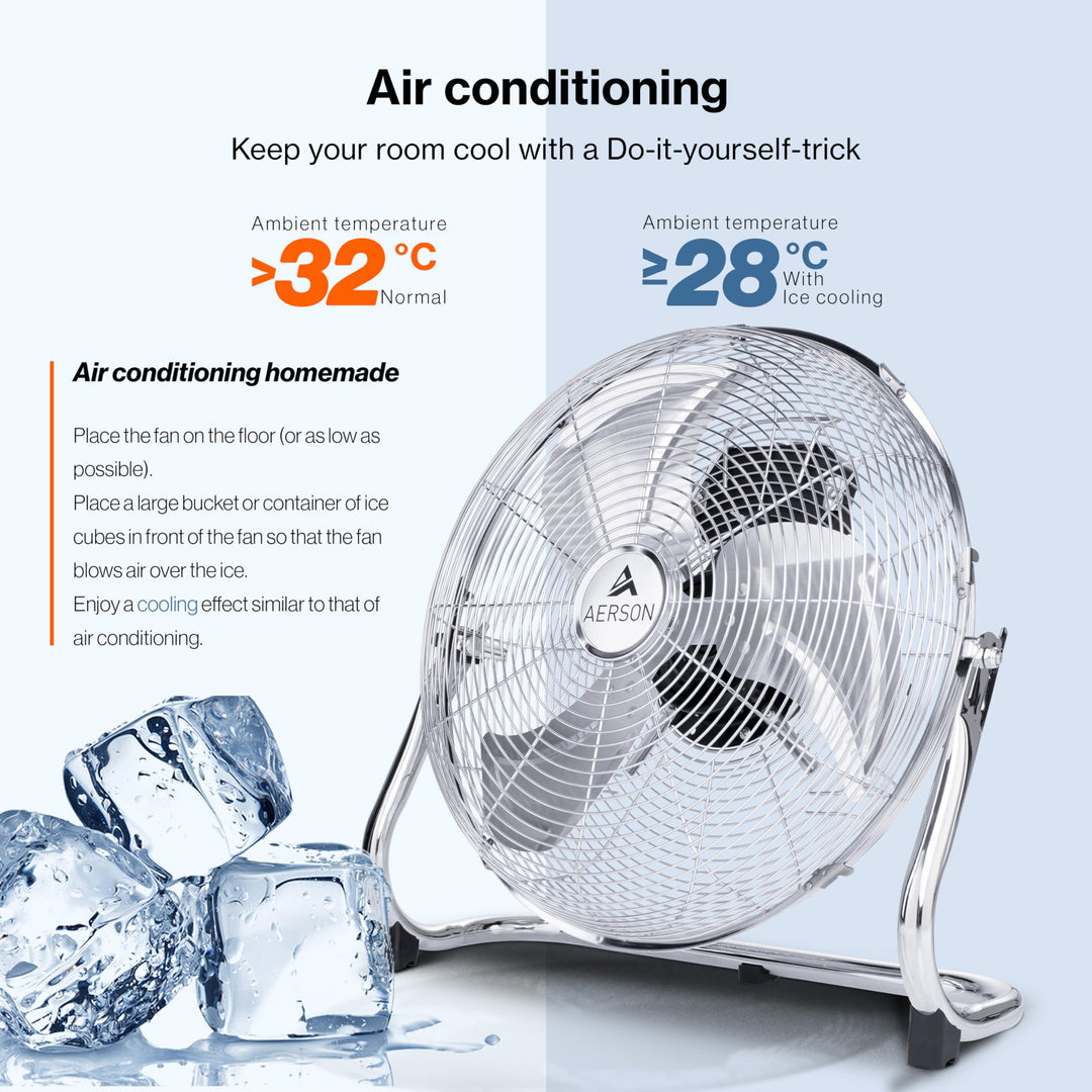 Bodenventilator 50cm Aluminium Turbinen-Design 120W 3 Stufen - Bild 3