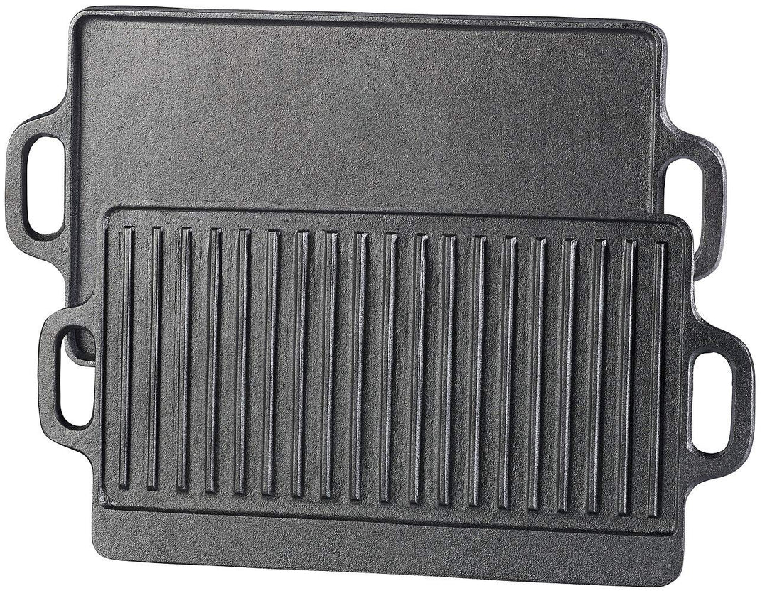Gusseisen Grillplatte Wende-Set 2-teilig 46x23 cm für Grill und Ofen - Bild 9