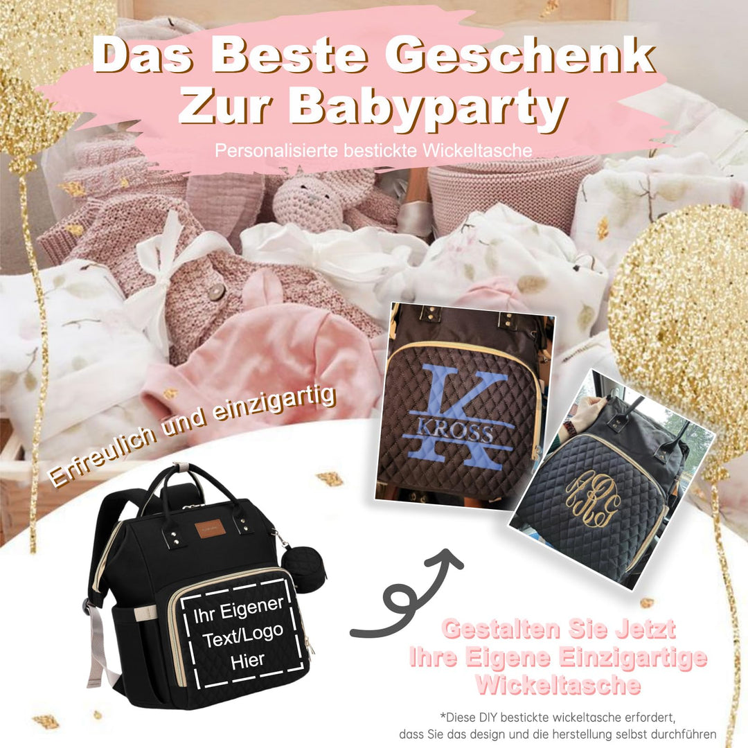 Wickelrucksack 35L wasserdicht mit Wickelunterlage &amp; 16 Fächern - Bild 6