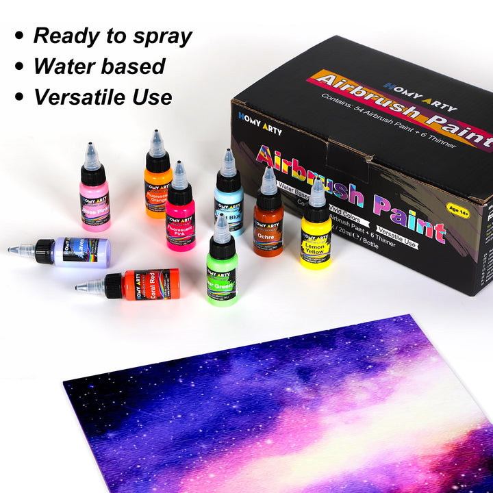 Airbrush Farben Set 60 Flaschen wasserbasis fuer alle Oberflächen - Bild 7