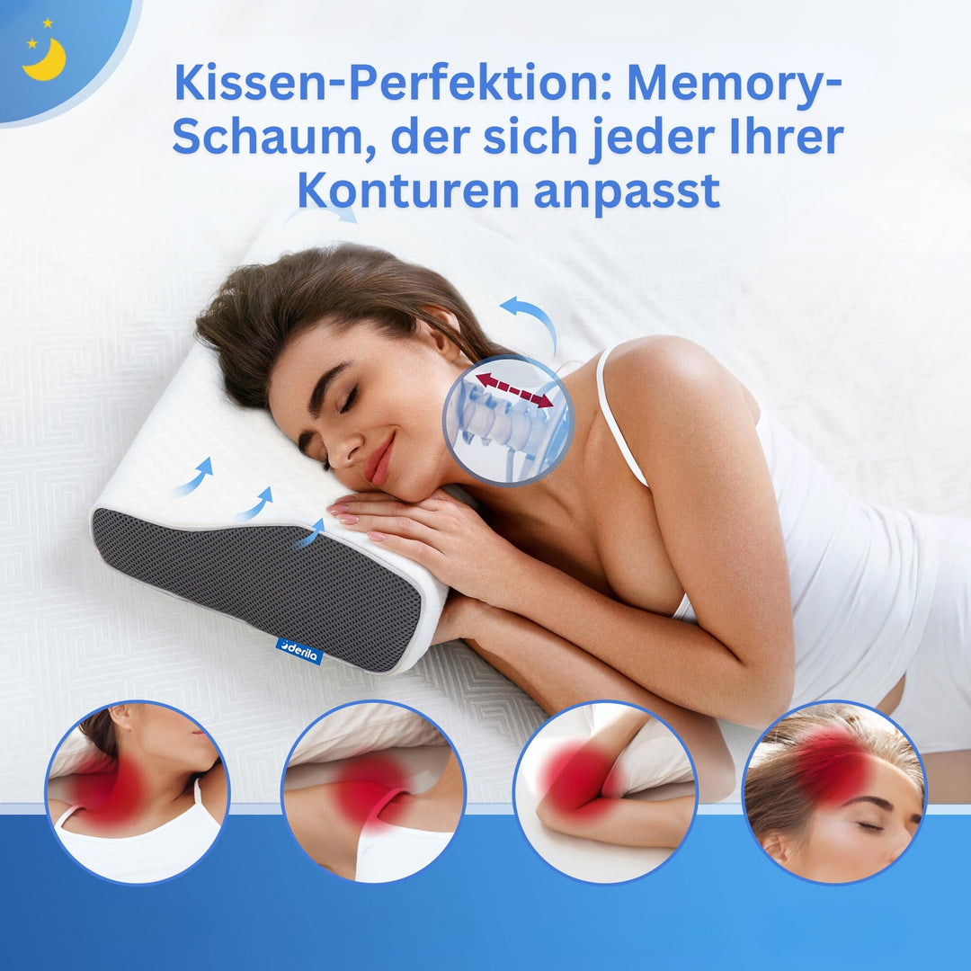 Memory Foam Nackenkissen Schmetterling für alle Schlafpositionen - Bild 4