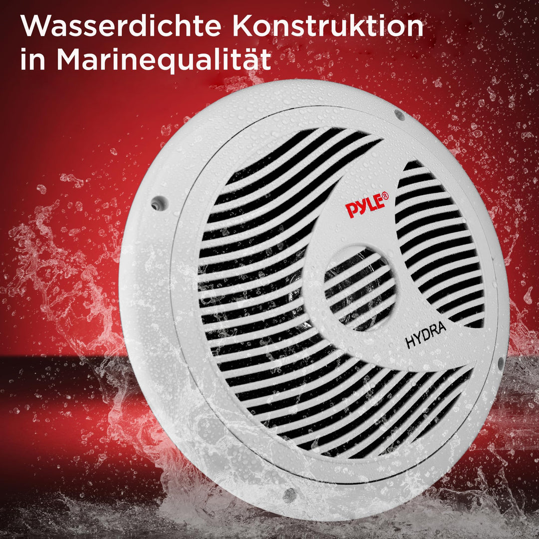 Marine-Lautsprecher 16,5 cm wasserfest 150W Weiss 2er-Set - Bild 4