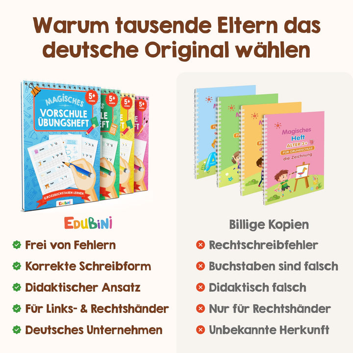 Schreiblernhefte Vorschule wiederverwendbar 6er Set mit Stift ab 5 - Bild 6