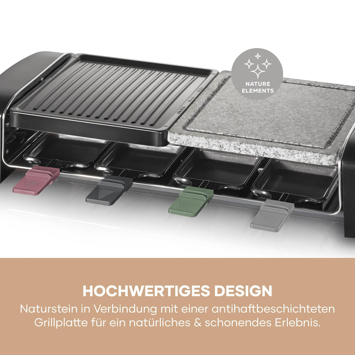 Raclette-Grill mit Naturgrillstein und Grillplatte für 8 Personen - Bild 7