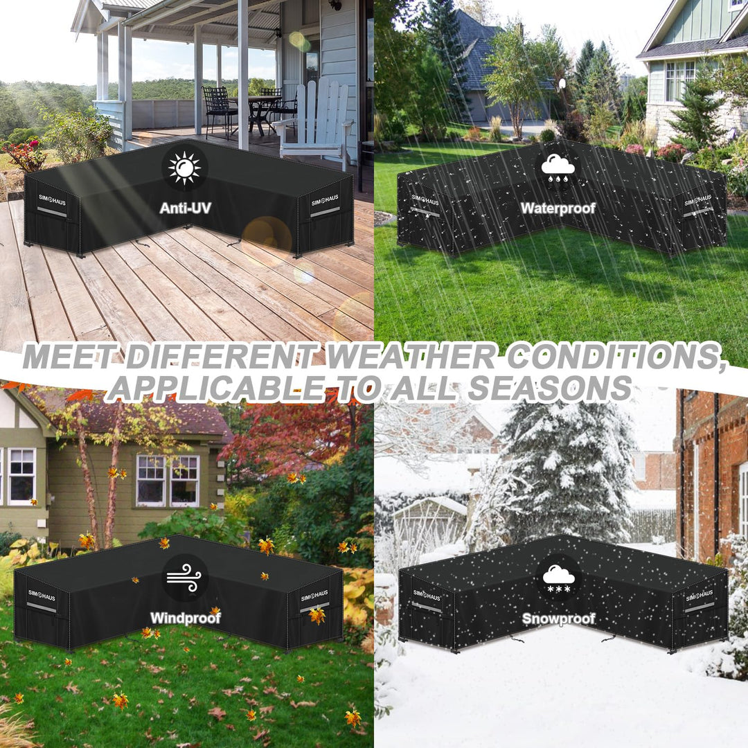Gartenlounge Abdeckung V-Form 420D Oxford wasserdicht 255x255cm - Bild 7