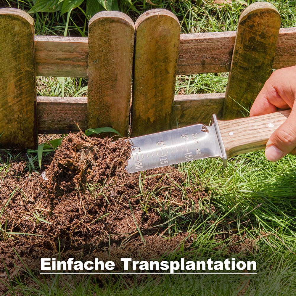 Hori-Hori Gartenmesser Edelstahl zweischneidig mit Tiefenmarkierung - Bild 5