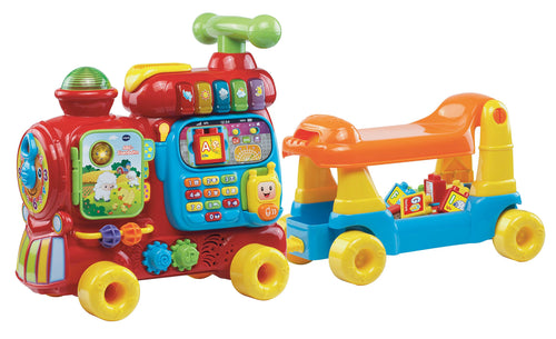 Lauflernwagen Eisenbahn 4-in-1 mit Rutschfunktion für Kleinkinder