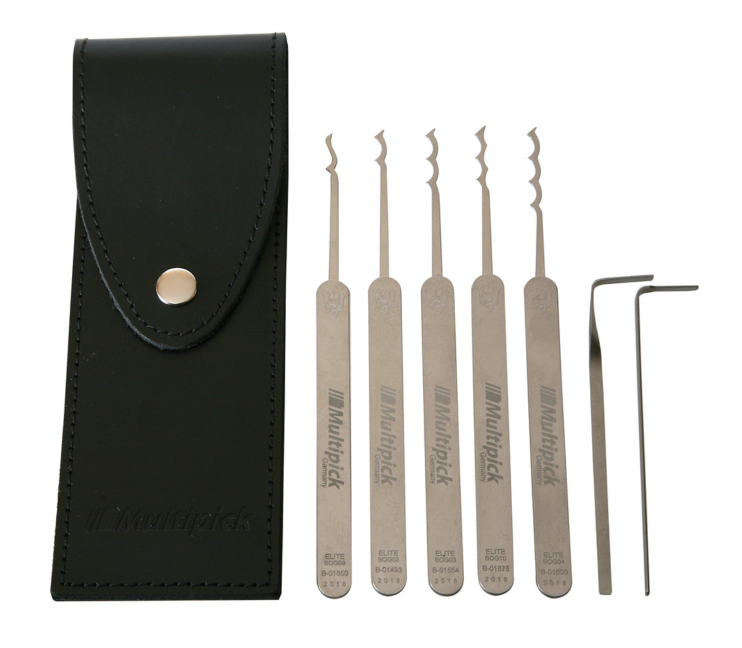 Lockpicking Set Bogota 7-teilig Federstahl im Leder-Etui - Bild 2