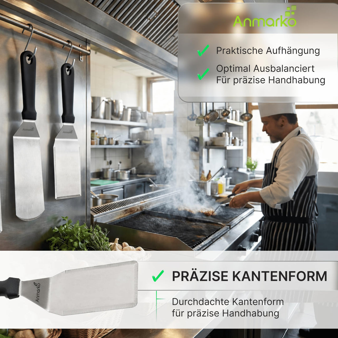 Pfannenwender-Set Edelstahl 3-teilig für Grill und Herd - Bild 5