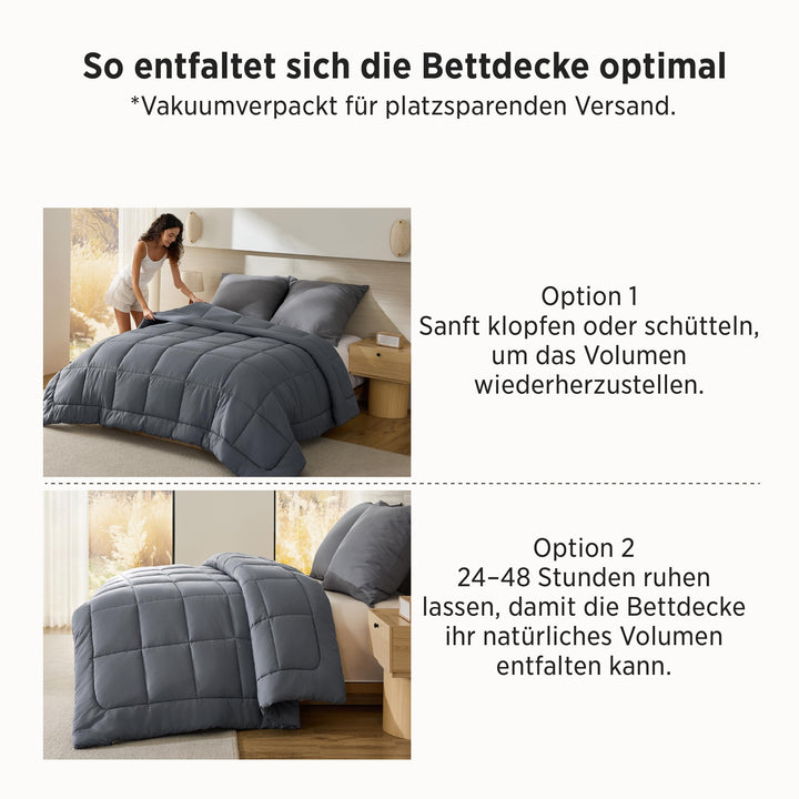 Bettdecke mit integriertem Bezug 135x200 Ganzjahres Mikrofaser - Bild 7
