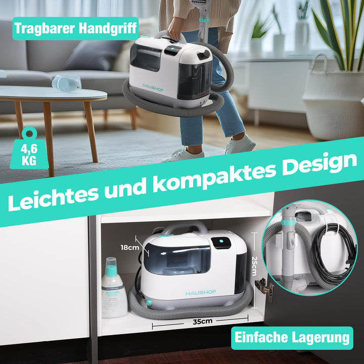 Waschsauger mit Dampffunktion 3-in-1 Doppeltank 1800ml Frischwasser - Bild 7