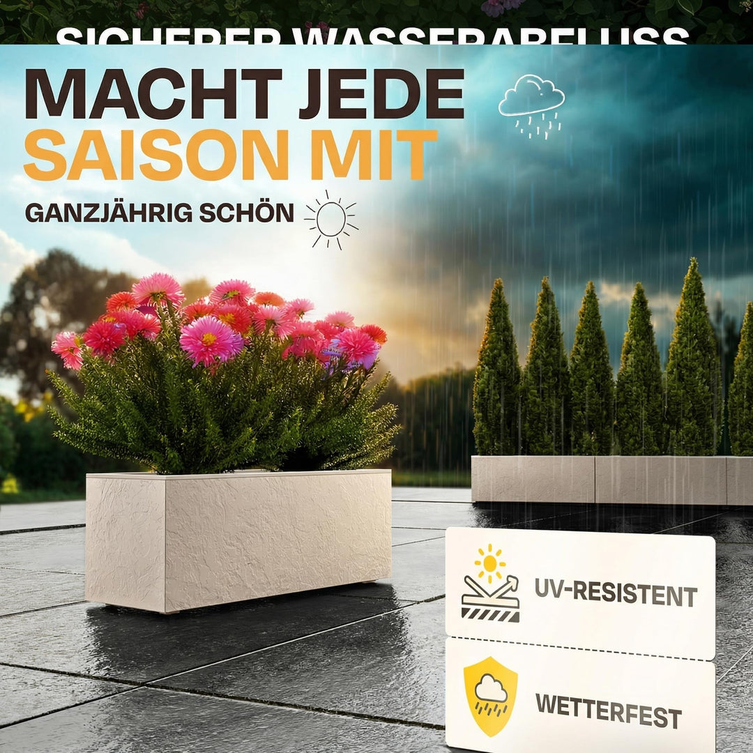 Pflanzkübel rechteckig 50L mit Wasserspeicher Balkon 2er-Set - Bild 5