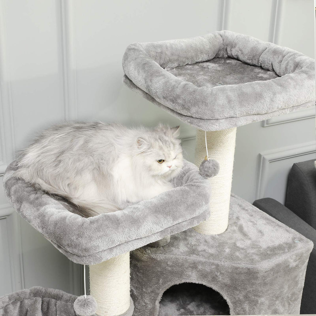 Kratzbaum XXL mit 2 Höhlen, 2 Plattformen und Sisalsäulen für Katzen - Bild 3
