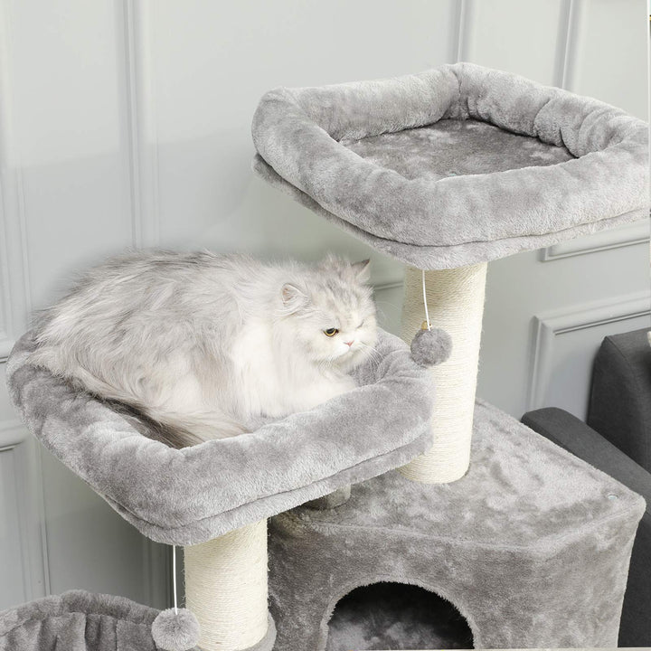 Kratzbaum XXL mit 2 Höhlen, 2 Plattformen und Sisalsäulen für Katzen - Bild 3