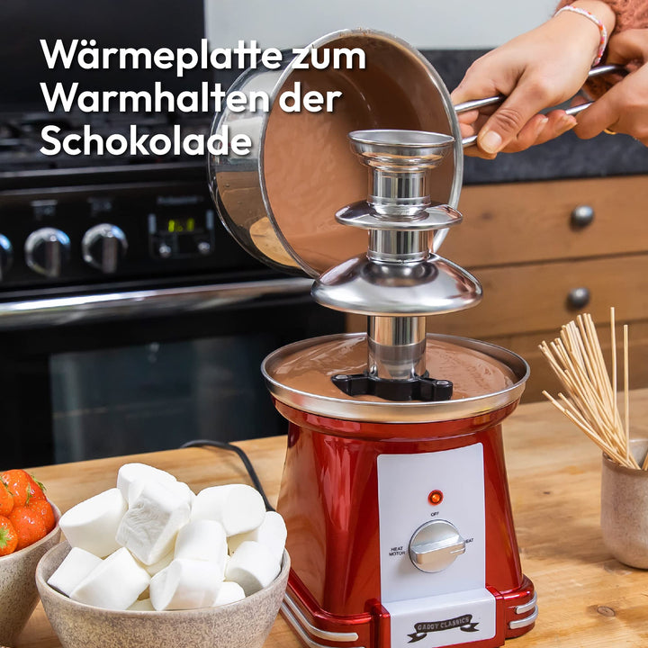 Schokobrunnen 3-stufig Edelstahl 750g Retro-Design 90 Watt - Bild 6