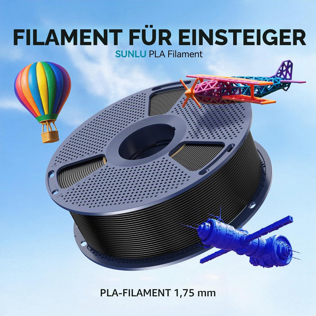 PLA Filament Grau 1.75mm 4x1kg Spulen vakuumverpackt - Bild 2