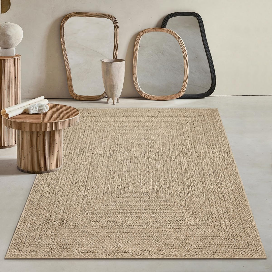 Outdoor Teppich Jute-Look wetterfest UV-beständig 140x200 cm