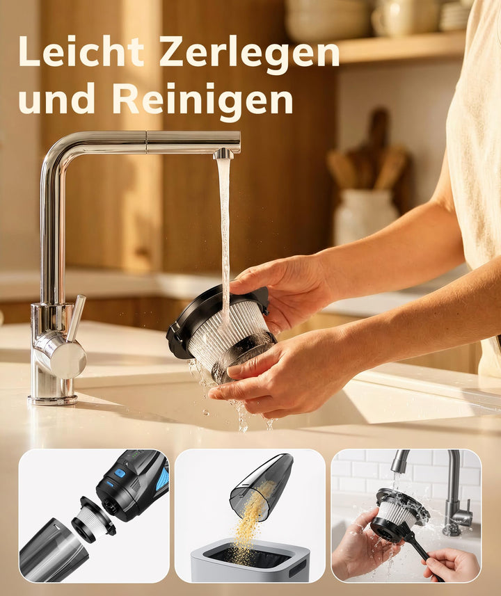 Handstaubsauger Akku kabellos 25 kPa HEPA-Filter 600 ml - Bild 7