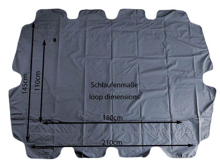 Hollywoodschaukel Ersatzdach 210x145 cm Grau Polyester UV50 3-Sitzer - Bild 4