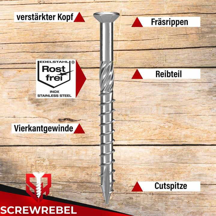 Terrassenschrauben Edelstahl 5x60mm Torx 25 selbstschneidend 500 Stück - Bild 2