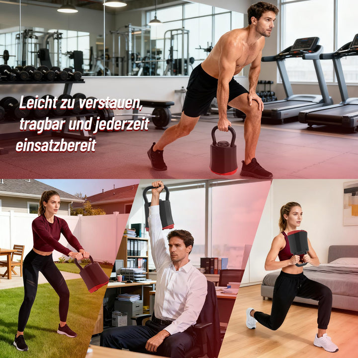 Verstellbare Kettlebell 6-in-1 Stahl 3–18 kg für Home Gym - Bild 6