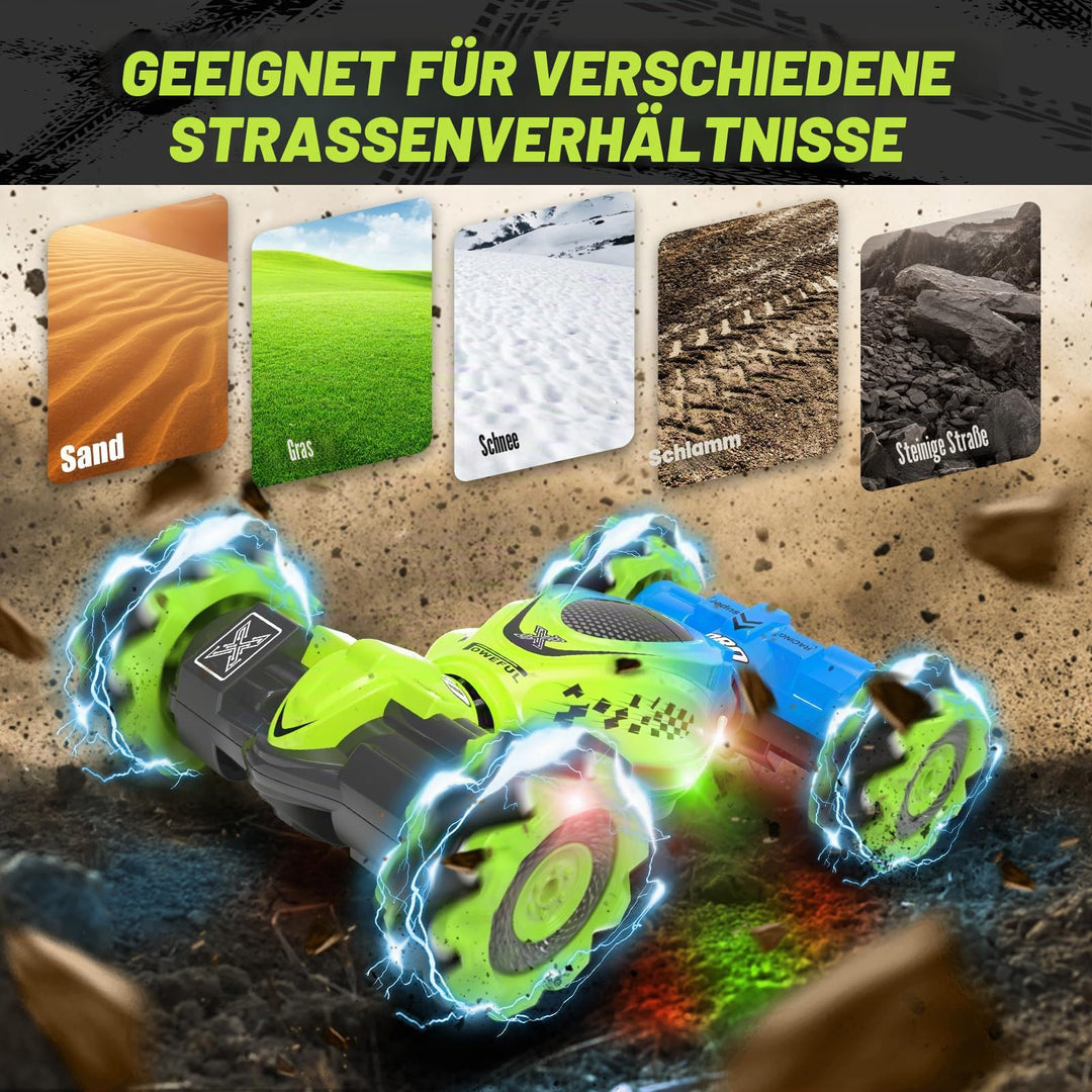 RC Stuntauto 4WD mit Gestensteuerung und Fernbedienung blau-grün - Bild 6