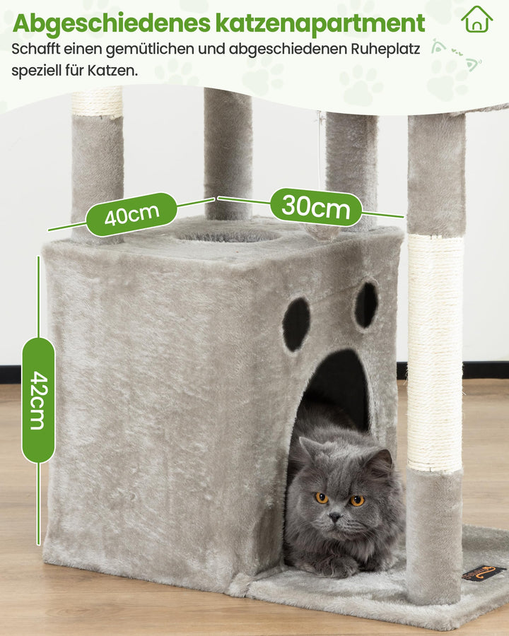 Kratzbaum XXL 170 cm mit 3 Ebenen für grosse Katzen