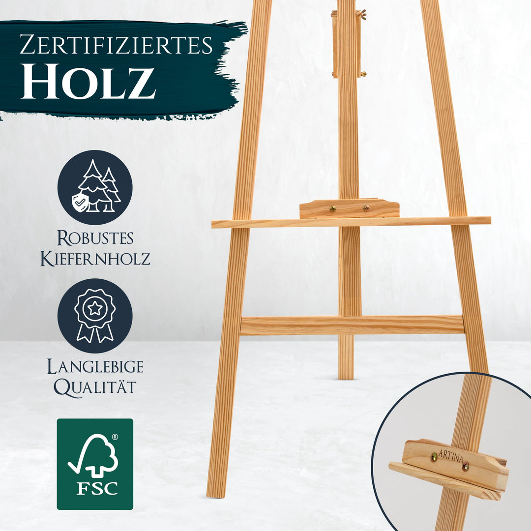 Malset mit Staffelei 24-teilig Acrylfarben Keilrahmen für Einsteiger - Bild 4