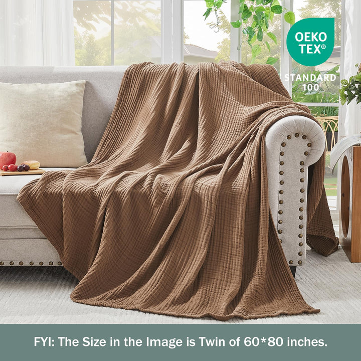 Musselin-Decke Baumwolle 4-lagig 150x200 cm OEKO-TEX für Erwachsene - Bild 3