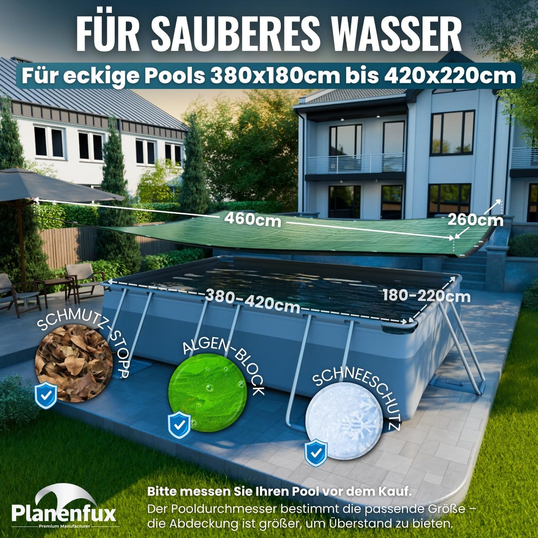 Poolabdeckung rechteckig 400x200 cm Solar 2-in-1 UV-beständig - Bild 2