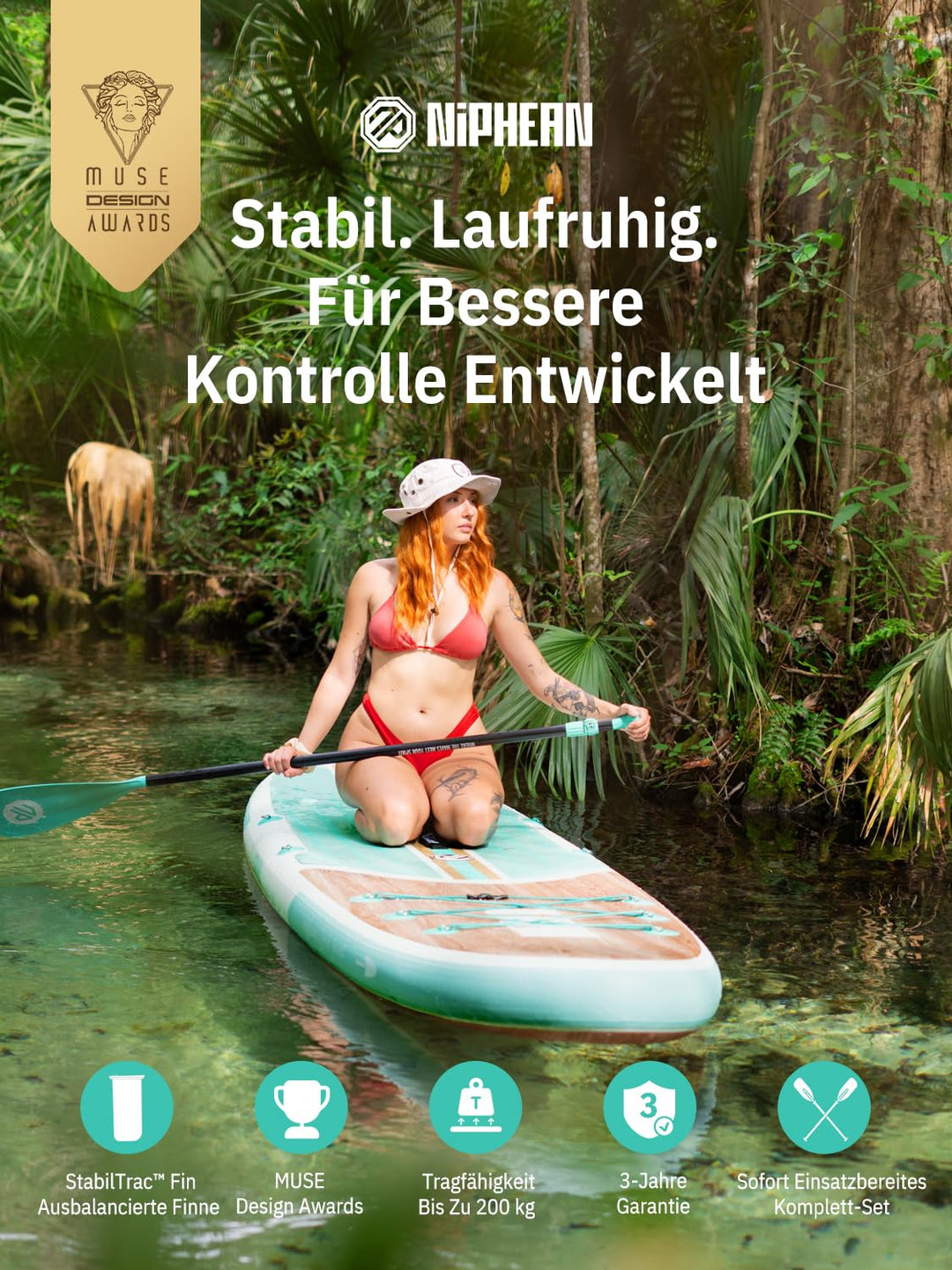 SUP Board aufblasbar mit Kayak-Sitz 200 kg Tragkraft Komplett-Set - Bild 2