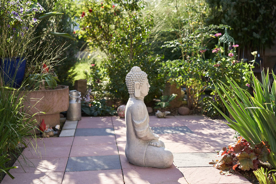 Buddha Figur sitzend Steinoptik Polyresin 70 cm für Garten - Bild 7