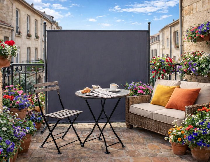 Paravent Outdoor Wetterfest 180x183 cm Grau Stahl Sichtschutz - Bild 5