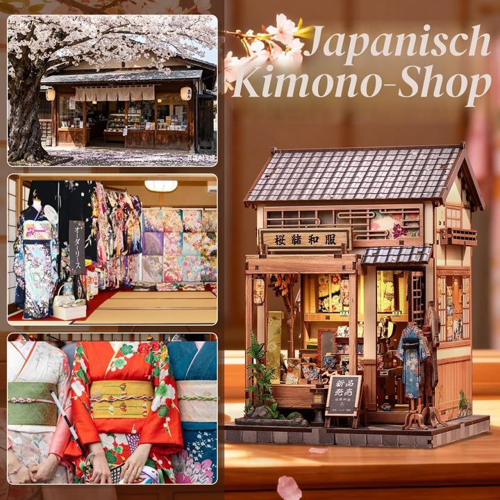 Book Nook Holzbausatz Sakura Kimono-Shop 3D mit LED-Beleuchtung - Bild 3