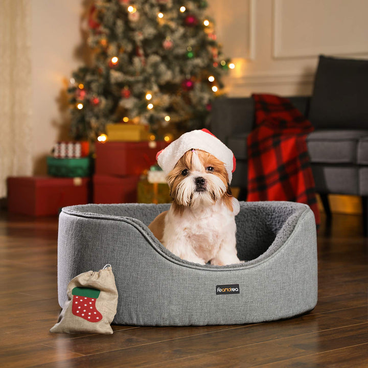 Hundebett mit Wendekissen und hohem Rand, 73x60x27 cm, Grau - Bild 2